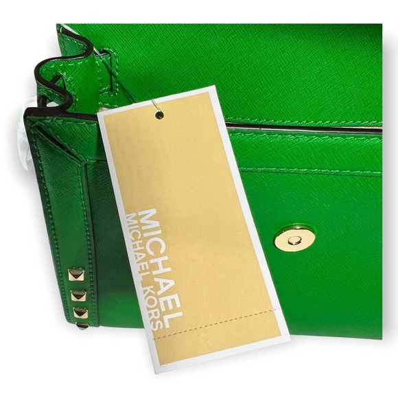 Michael Kors Dillon Studded Messenger Bag Leather Palm New With Tags STD MD - Picture 8 of 12